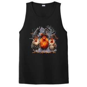 Funny Chicken Spooky Season Halloween Costume Chickens Witch Gift PosiCharge Competitor Tank