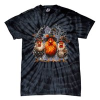 Funny Chicken Spooky Season Halloween Costume Chickens Witch Gift Tie-Dye T-Shirt