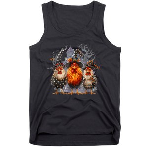 Funny Chicken Spooky Season Halloween Costume Chickens Witch Gift Tank Top