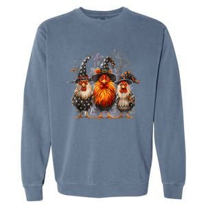 Funny Chicken Spooky Season Halloween Costume Chickens Witch Gift Garment-Dyed Sweatshirt