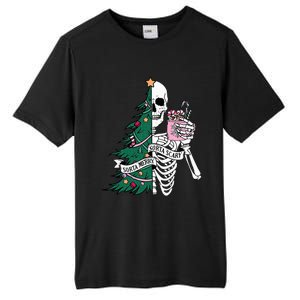 Funny Christmas Sorta Merry Sorta Scary Skeleton Xmas Tree Tall Fusion ChromaSoft Performance T-Shirt