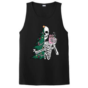 Funny Christmas Sorta Merry Sorta Scary Skeleton Xmas Tree PosiCharge Competitor Tank