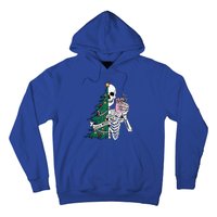 Funny Christmas Sorta Merry Sorta Scary Skeleton Xmas Tree Hoodie