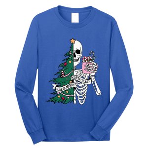 Funny Christmas Sorta Merry Sorta Scary Skeleton Xmas Tree Long Sleeve Shirt