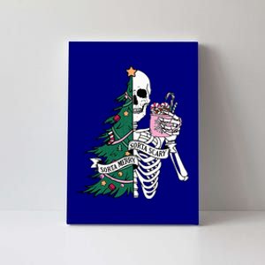 Funny Christmas Sorta Merry Sorta Scary Skeleton Xmas Tree Canvas