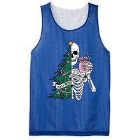 Funny Christmas Sorta Merry Sorta Scary Skeleton Xmas Tree Mesh Reversible Basketball Jersey Tank