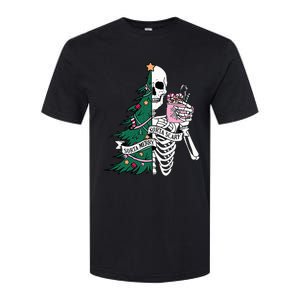 Funny Christmas Sorta Merry Sorta Scary Skeleton Xmas Tree Softstyle CVC T-Shirt