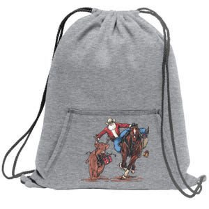 Funny Cowboy Santa Bulldogging Christmas Western Cowboy Xmas Sweatshirt Cinch Pack Bag