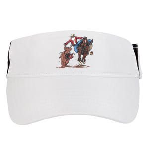 Funny Cowboy Santa Bulldogging Christmas Western Cowboy Xmas Adult Drive Performance Visor