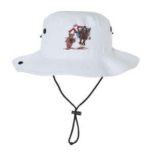 Funny Cowboy Santa Bulldogging Christmas Western Cowboy Xmas Legacy Cool Fit Booney Bucket Hat