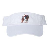 Funny Cowboy Santa Bulldogging Christmas Western Cowboy Xmas Valucap Bio-Washed Visor