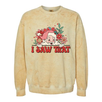 Floral Christmas Santa Daisy Christmas Colorblast Crewneck Sweatshirt