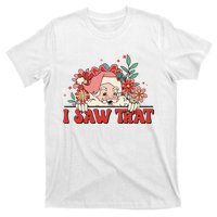 Floral Christmas Santa Daisy Christmas T-Shirt