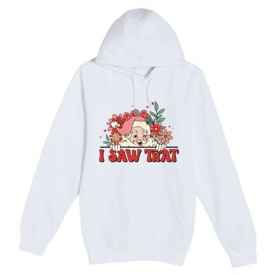 Floral Christmas Santa Daisy Christmas Premium Pullover Hoodie