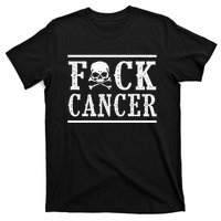 Fuck Cancer Skull And Crossbones Skeleton Breast Cancer T-Shirt