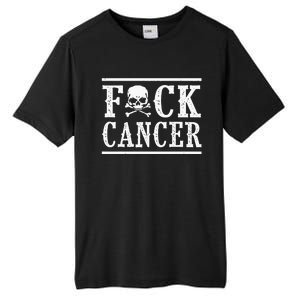 Fuck Cancer Skull And Crossbones Skeleton Breast Cancer Tall Fusion ChromaSoft Performance T-Shirt