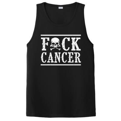 Fuck Cancer Skull And Crossbones Skeleton Breast Cancer PosiCharge Competitor Tank