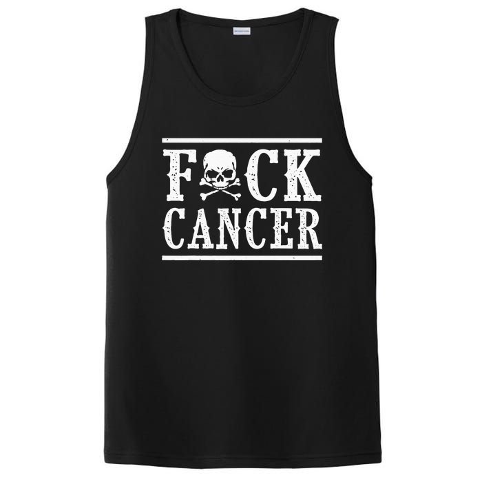 Fuck Cancer Skull And Crossbones Skeleton Breast Cancer PosiCharge Competitor Tank