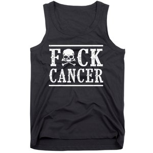 Fuck Cancer Skull And Crossbones Skeleton Breast Cancer Tank Top