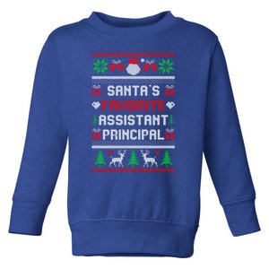 Funny Christmas Santa's Favorite Assistant Principal Funny Gift Toddler Sweatshirt