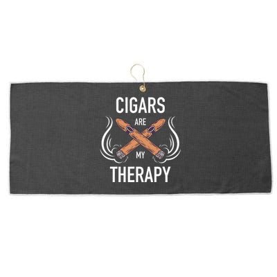 Funny Cigar Smoker Cigars Are My Therapy Gift Large Microfiber Waffle Golf Towel