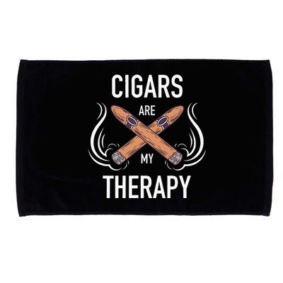 Funny Cigar Smoker Cigars Are My Therapy Gift Microfiber Hand Towel