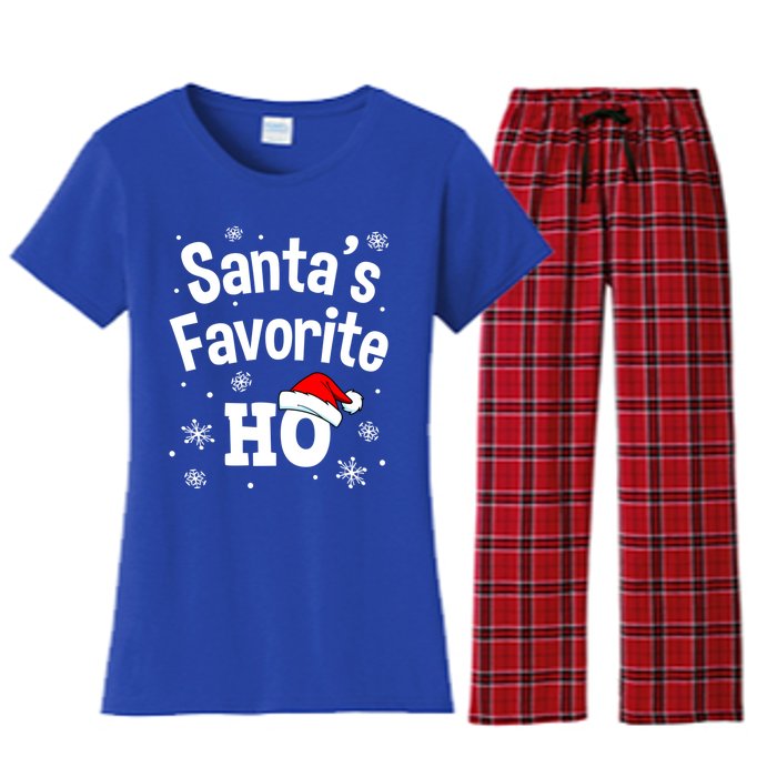 Funny Christmas SantaS Favorite Ho Fun Cute Gift Women's Flannel Pajama Set