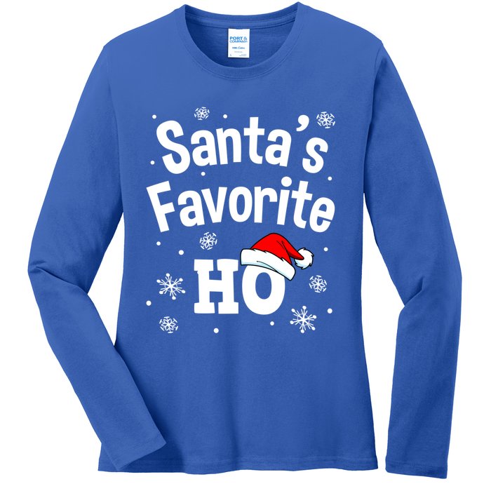 Funny Christmas SantaS Favorite Ho Fun Cute Gift Ladies Long Sleeve Shirt