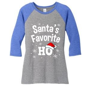 Funny Christmas SantaS Favorite Ho Fun Cute Gift Women's Tri-Blend 3/4-Sleeve Raglan Shirt