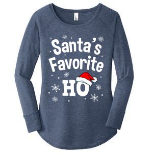 Funny Christmas SantaS Favorite Ho Fun Cute Gift Women's Perfect Tri Tunic Long Sleeve Shirt