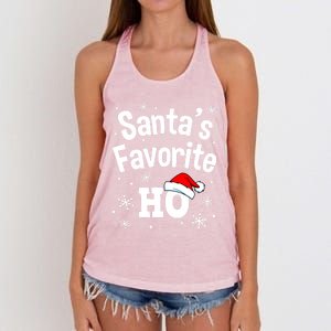 Funny Christmas SantaS Favorite Ho Fun Cute Gift Women's Knotted Racerback Tank