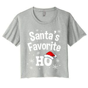 Funny Christmas SantaS Favorite Ho Fun Cute Gift Women's Crop Top Tee