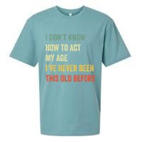 Funny Cool Saying Design I Dont Know How To Act My Age Sueded Cloud Jersey T-Shirt