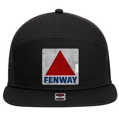 Fenway Citgo Sign Boston Retro Graphic  7 Panel Mesh Trucker Snapback Hat