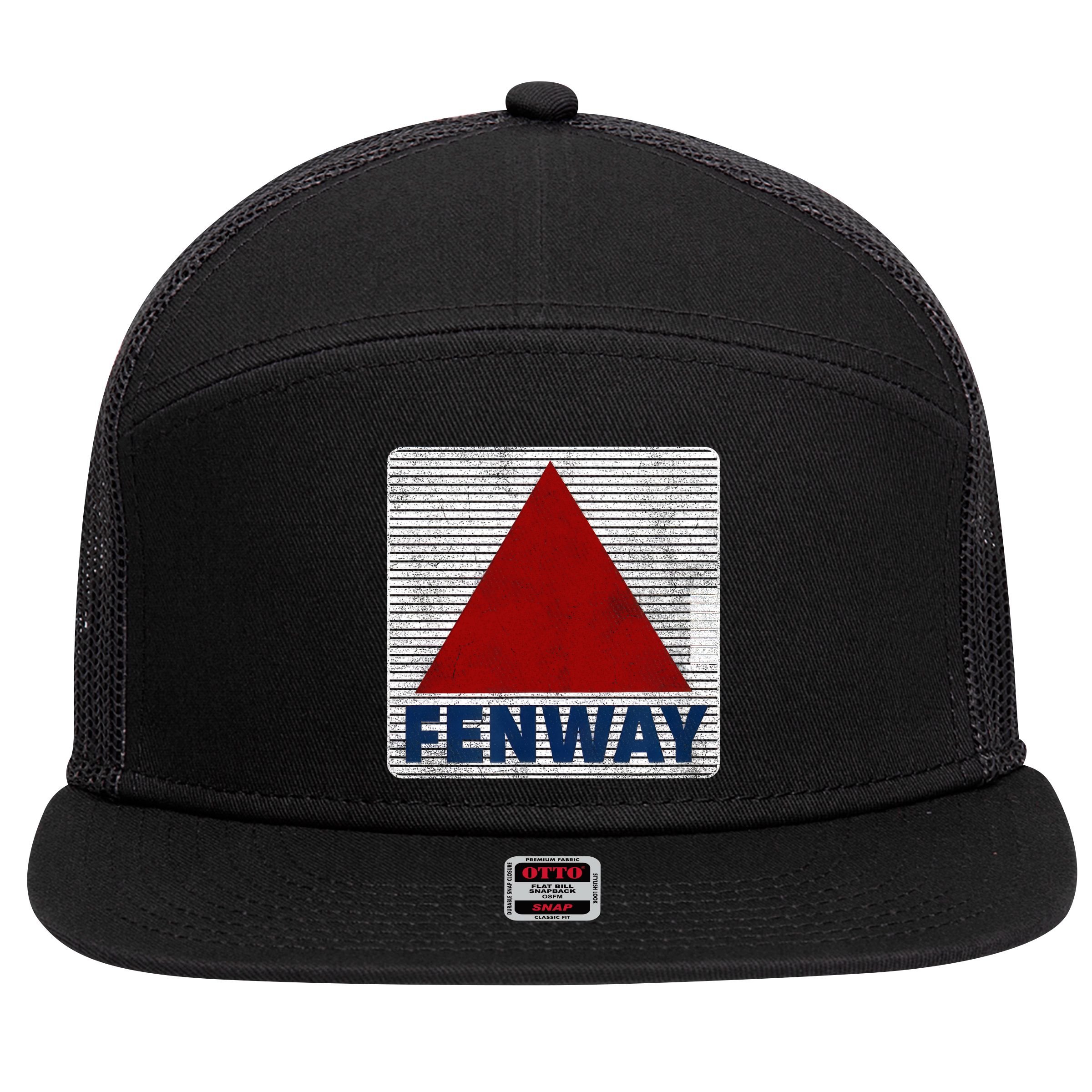 Fenway Citgo Sign Boston Retro Graphic  7 Panel Mesh Trucker Snapback Hat
