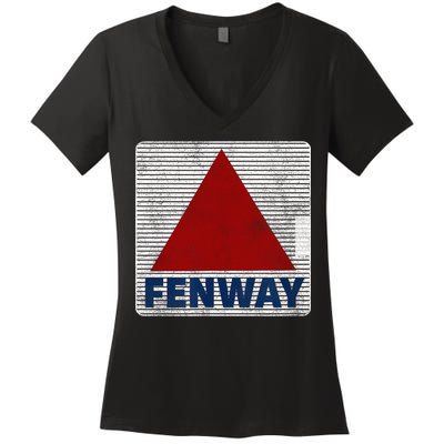 Fenway Citgo Sign Boston Retro Graphic  Women's V-Neck T-Shirt