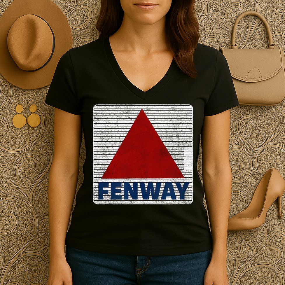 Fenway Citgo Sign Boston Retro Graphic  Women's V-Neck T-Shirt