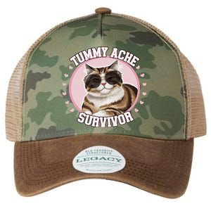 Funny Cat Stomach Ache My Tummy Hurts Tummy Ache Survivor Legacy Tie Dye Trucker Hat