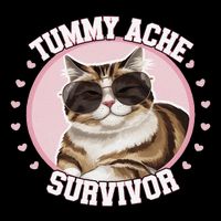 Funny Cat Stomach Ache My Tummy Hurts Tummy Ache Survivor Impact Tech Backpack