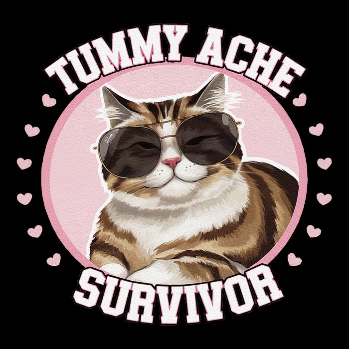 Funny Cat Stomach Ache My Tummy Hurts Tummy Ache Survivor Impact Tech Backpack