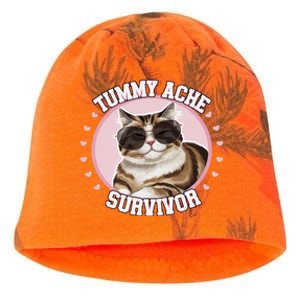 Funny Cat Stomach Ache My Tummy Hurts Tummy Ache Survivor Kati - Camo Knit Beanie