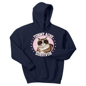 Funny Cat Stomach Ache My Tummy Hurts Tummy Ache Survivor Kids Hoodie