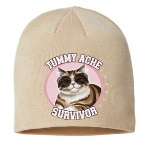 Funny Cat Stomach Ache My Tummy Hurts Tummy Ache Survivor Sustainable Beanie