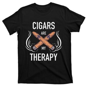 Funny Cigar Smoker Cigars Are My Therapy Gift T-Shirt