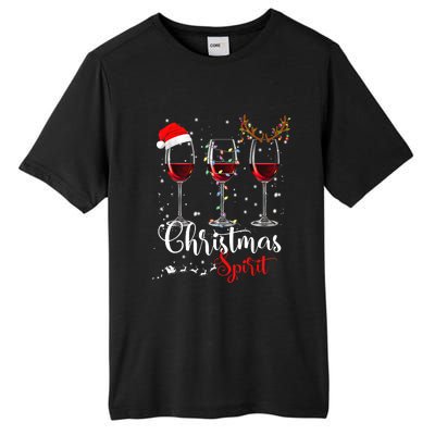 Funny Christmas Spirits Glasses Of Wine Xmas Holidays Party Tall Fusion ChromaSoft Performance T-Shirt