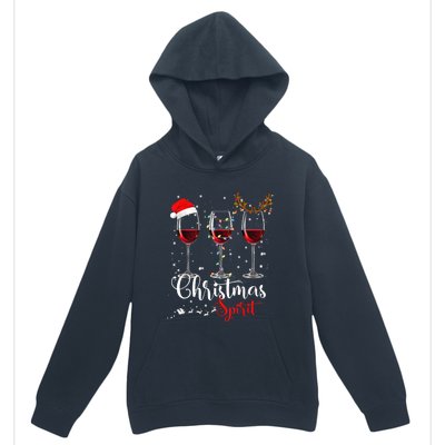 Funny Christmas Spirits Glasses Of Wine Xmas Holidays Party Urban Pullover Hoodie