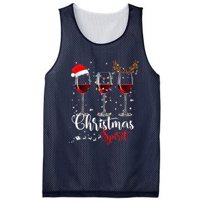 Funny Christmas Spirits Glasses Of Wine Xmas Holidays Party Mesh Reversible Basketball Jersey Tank