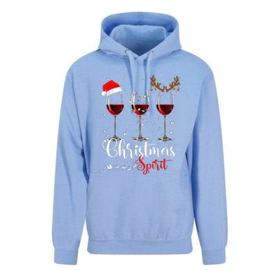 Funny Christmas Spirits Glasses Of Wine Xmas Holidays Party Unisex Surf Hoodie