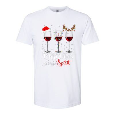 Funny Christmas Spirits Glasses Of Wine Xmas Holidays Party Softstyle CVC T-Shirt