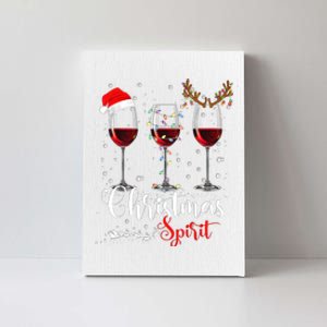 Funny Christmas Spirits Glasses Of Wine Xmas Holidays Party Canvas